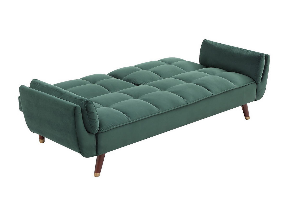 SCHLAFSOFA - 3 Personen - samt - grün Gulcan - Grün, Textil (211/82/90cm) - Vente-Unique
