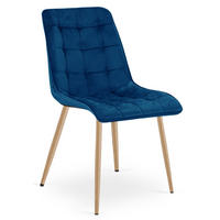 STUHL Granat 49x60 cm SPLIT Samtbezug - Blau, Metall (49/56/60cm)