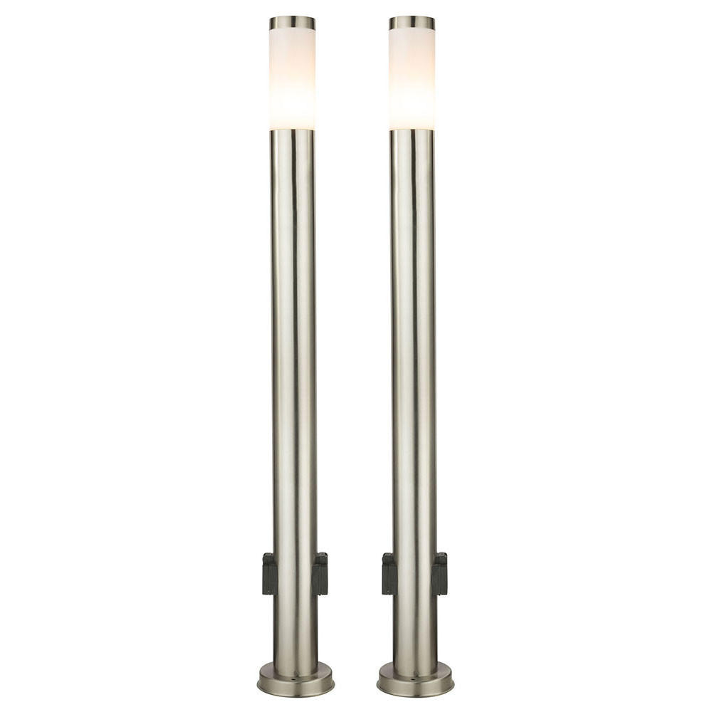 LED STEHLEUCHTE Edelstahl Silber 2er Set - Silberfarben, Metall (13.1/13.1/110cm) - Globo Lighting