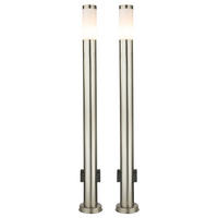 LED STEHLEUCHTE Edelstahl Silber 2er Set - Silberfarben, Metall (13.1/13.1/110cm) - Globo Lighting