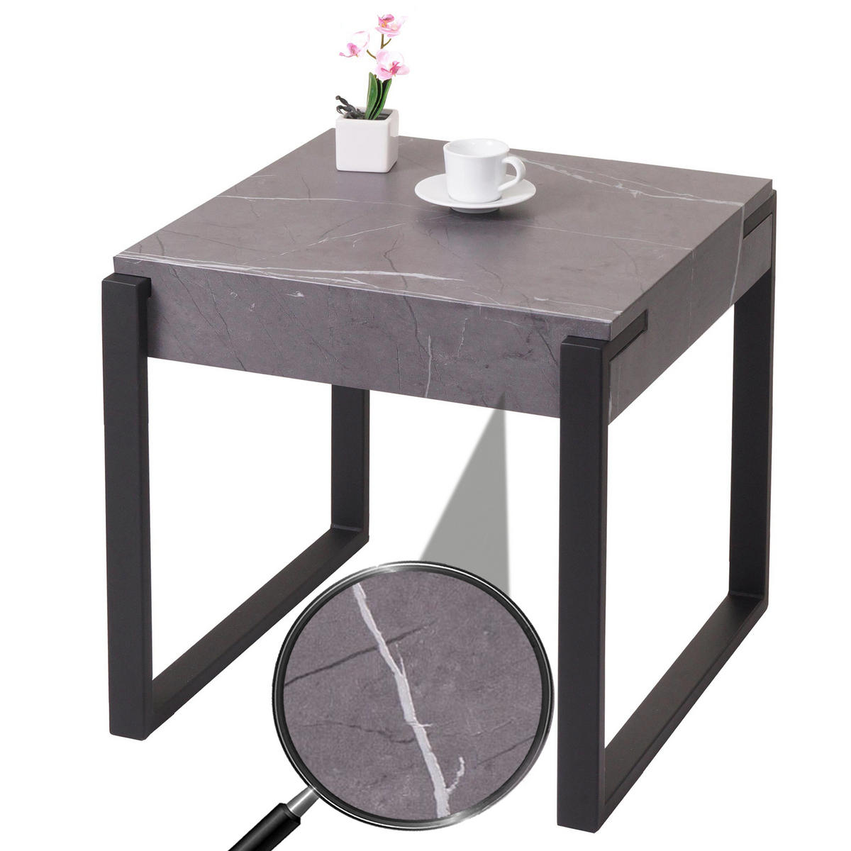 BEISTELLTISCH quadratisch Grau - Grau, Holz (54/50/51cm) - MCW