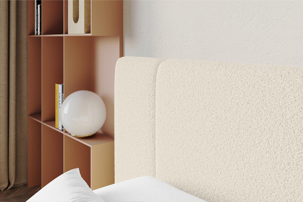 POLSTERBETT mit Bettkasten und Lattenrost, Bett mit Matratze H3/H4 - NILO 140x200 Beige - Champagner, Holzwerkstoff/Textil (140/200cm) - ALTDECOR