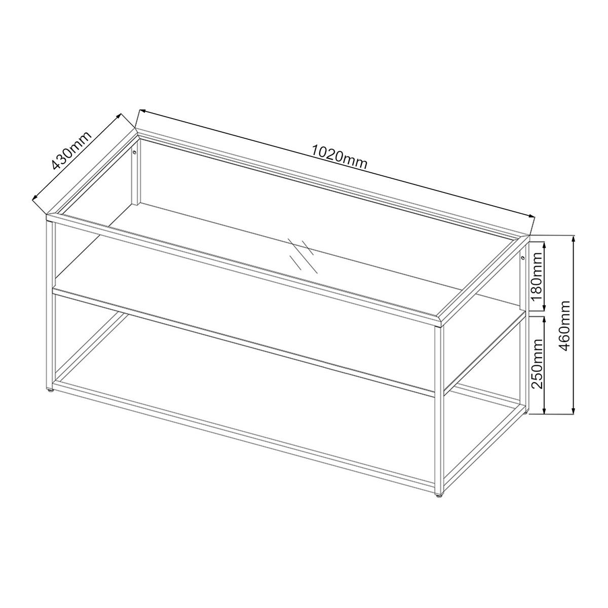 COUCHTISCH Solund 102/43/46 cm - Weiß, Metall (43/102/46cm) - [en.casa]