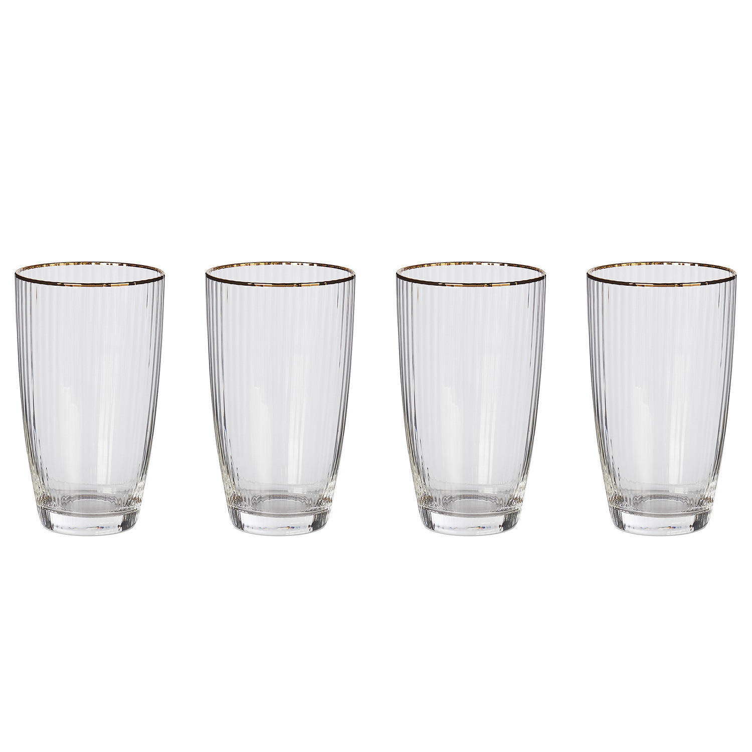 LONGDRINKGLÄSER (4er Set) Golden Twenties 500 ml - Transparent, Glas (0.5L) - Butlers