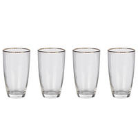 LONGDRINKGLÄSER (4er Set) Golden Twenties 500 ml - Transparent, Glas (0.5L) - Butlers