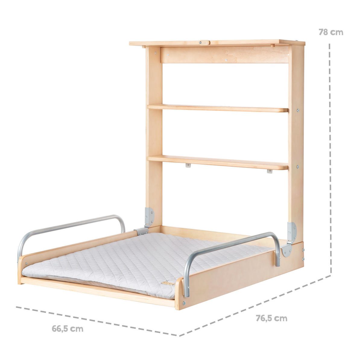 WANDWICKELREGAL roba Style grau - Naturfarben, Holzwerkstoff (66.5/78/76.5cm) - Roba