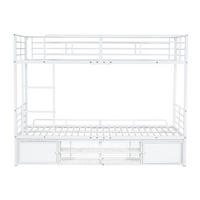 ETAGENBETT 90x200cm mit kleiner lagerschrank in Weiß - Weiß, Metall (90/200cm) - KOMHTOM