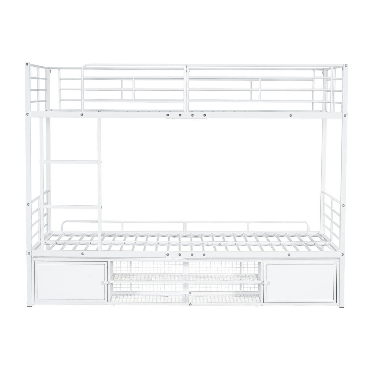 ETAGENBETT 90x200cm mit kleiner lagerschrank in Weiß - Weiß, Metall (90/200cm) - KOMHTOM