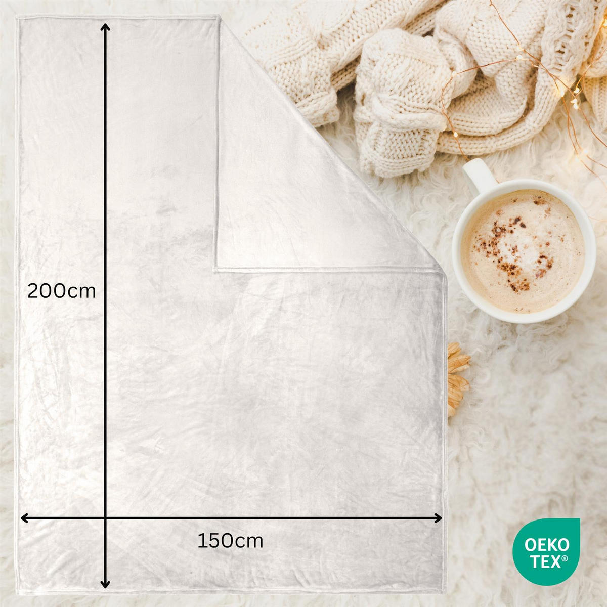 KUSCHELDECKE Flauschig 150x200, Wohndecke Cashmere-Touch, Sofadecke Natur - Naturfarben, Textil (150/200cm) - Carpe Sonno