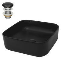 WASCHBECKEN - Schwarz, Keramik (23/14/39.5cm) - ML-DESIGN