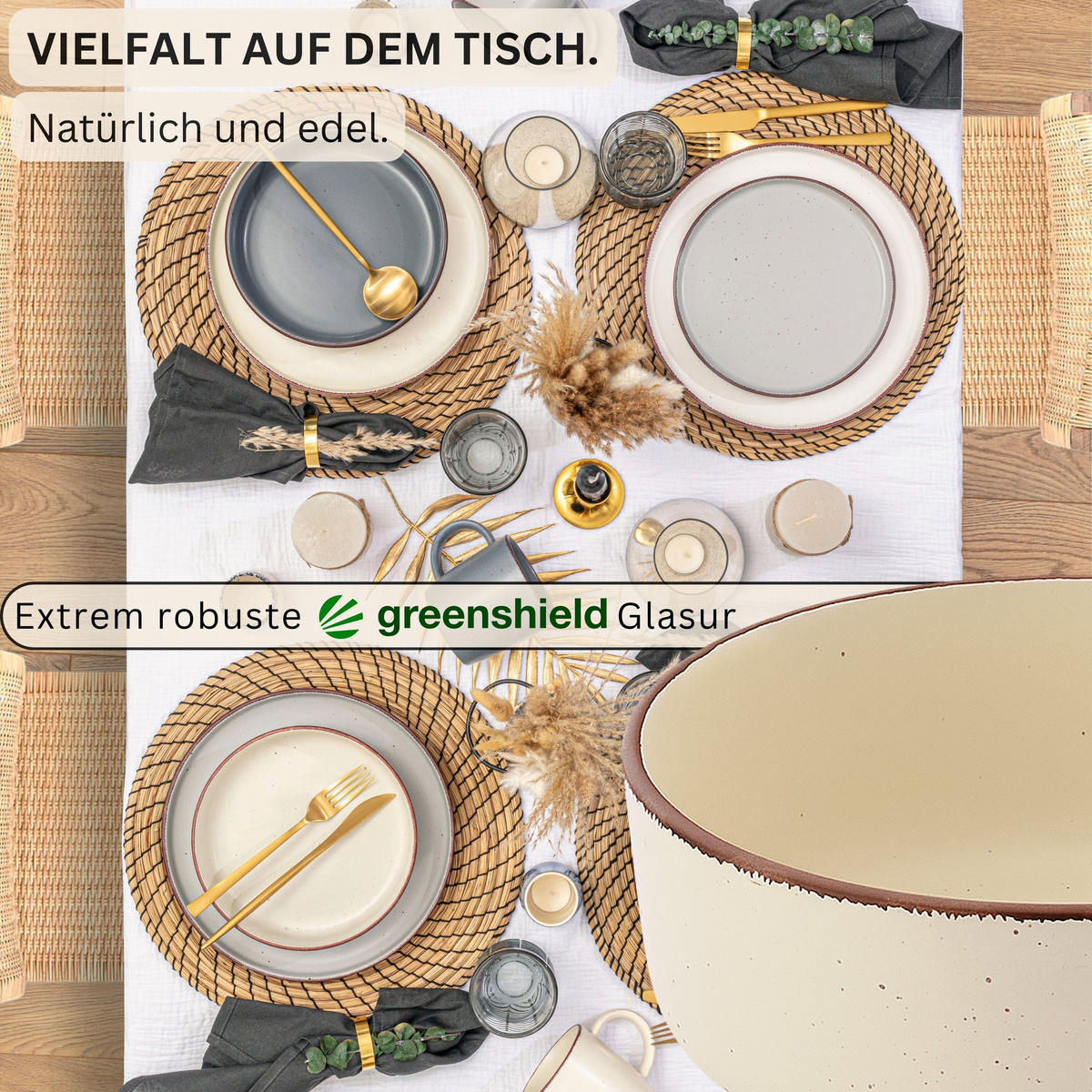 SCHALEN BOMBAY MOONLIGHT - 4 teilig aus Steingut - Multicolor/Creme, Stein (16.5/16.5/6.5cm) - Sänger