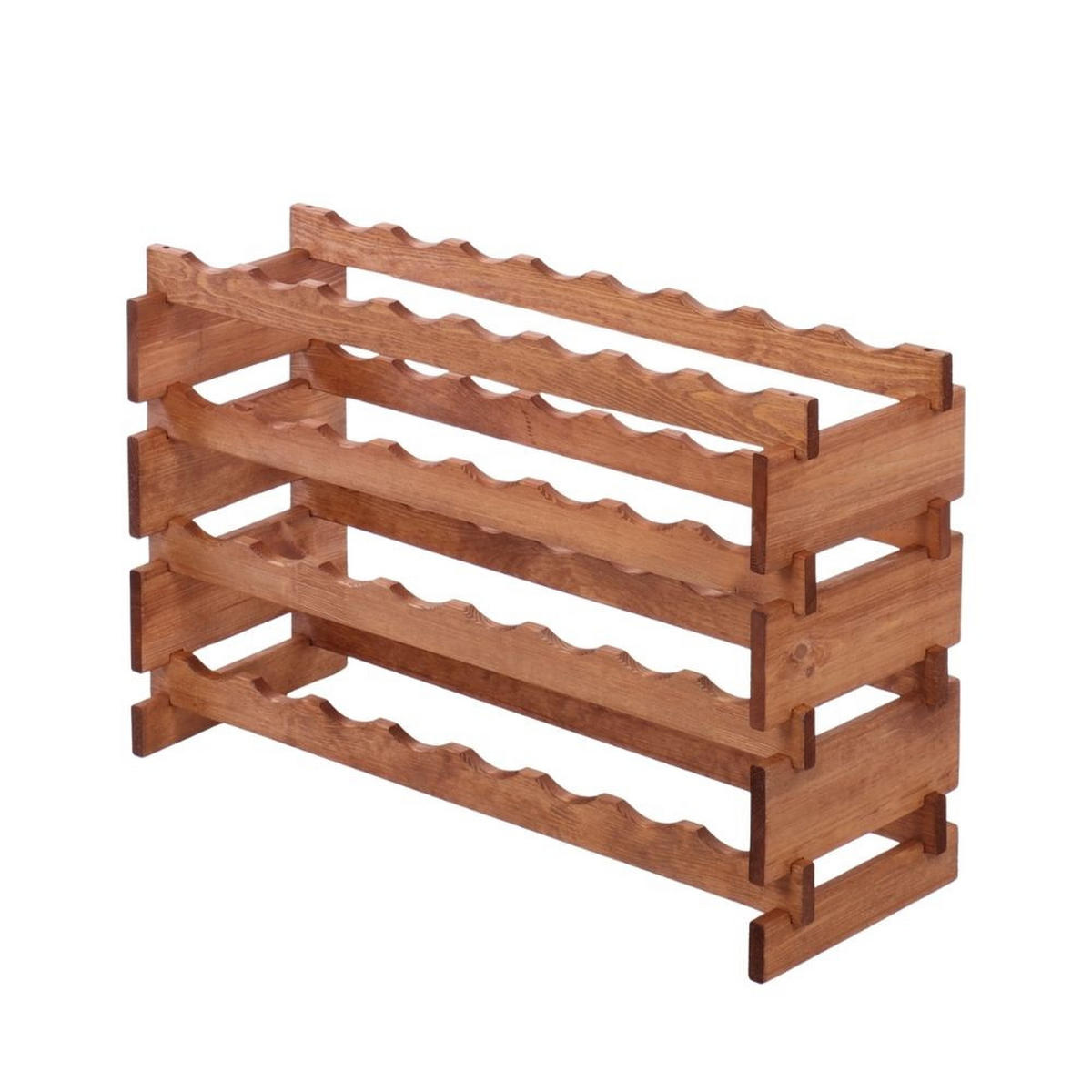 WEINREGAL VINOTECA FLEX PRO HxBxT 51x84x28cm 32 Flaschen auf 4 Ebenen Braun geölt - Braun, Holz (84/51/28cm) - PROREGAL