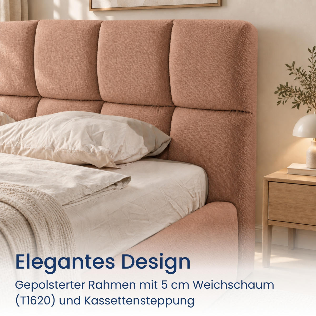 POLSTERBETT mit Stauraum 180x200 cm in Rost - Rostfarben, Textil (180/200cm) - Home Collective
