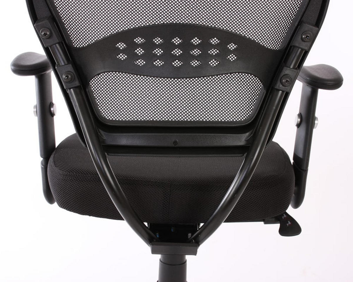 PROFI-BÜROSTUHL STOFF/TEXTIL Schwarz - Schwarz, Textil (72/110/60cm) - MCW