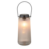LED AUSSENLEUCHTE Solar Laterne Schwarz - Schwarz, Glas (11.5/11.5/25cm) - Globo Lighting