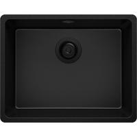 SPÜLBECKEN Venedig Slim Easy, 2-er set Alles Schwarz 56/44 cm 1 Becken + Ablauf-Set ab 60er Unterschrank - Schwarz, Kunststoff (56/20/44cm) - Primagran