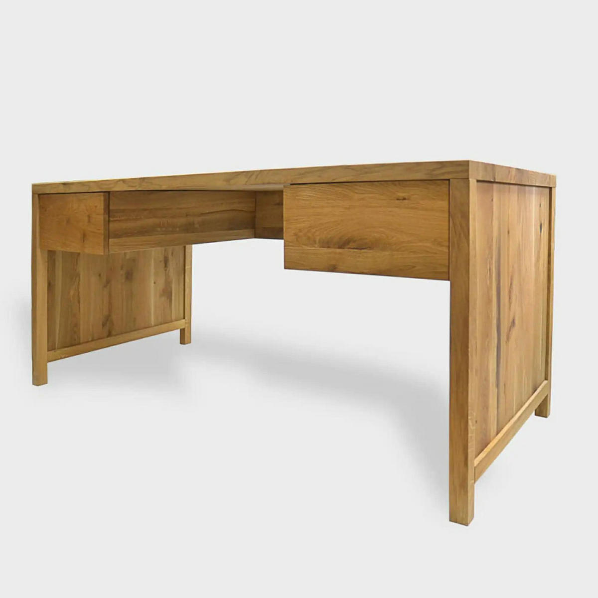SCHREIBTISCH mit Schubladen aus Massivholz DAVOS II - Eichefarben, Holz (75/170/75cm) - Rawood Furniture