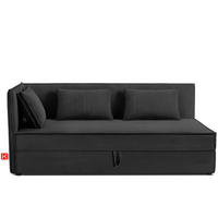 JUGENDBETT ROTI Einzelbett mit Bettkasten, 90x200cm, Bett mit Bonellmatratze, mit Rückenlehne - Dunkelgrau/Schwarz, Holz/Holzwerkstoff (92/200cm) - KONSIMO®