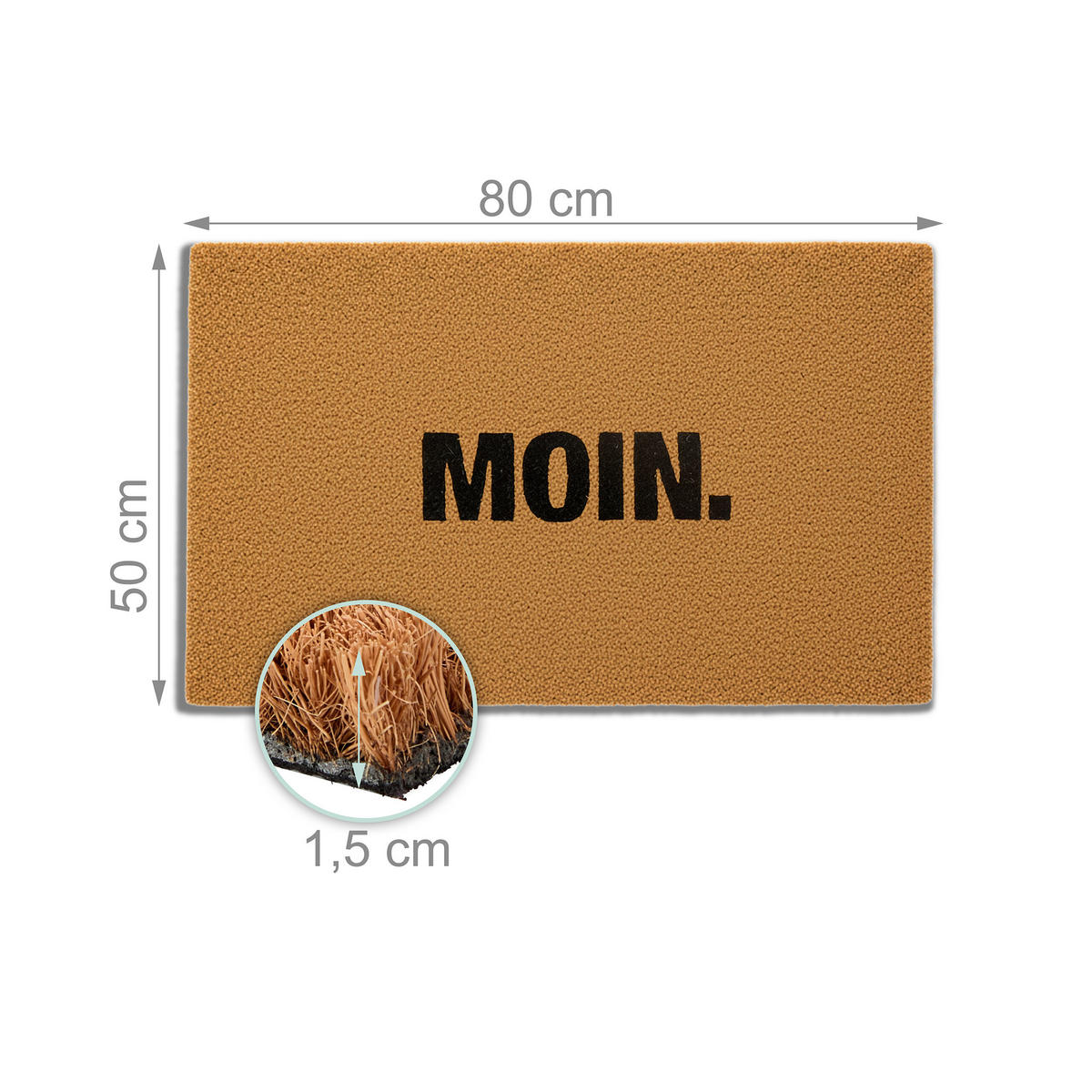 ROHOŽ - světle hnědá, textil/plast (80/50cm) - Relaxdays