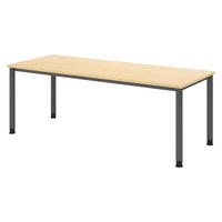 SCHREIBTISCH Serie-H 80/200/74 cm in Ahornfarben/Graphitfarben - Ahornfarben/Graphitfarben, Holzwerkstoff (80/200/74cm) - bümö