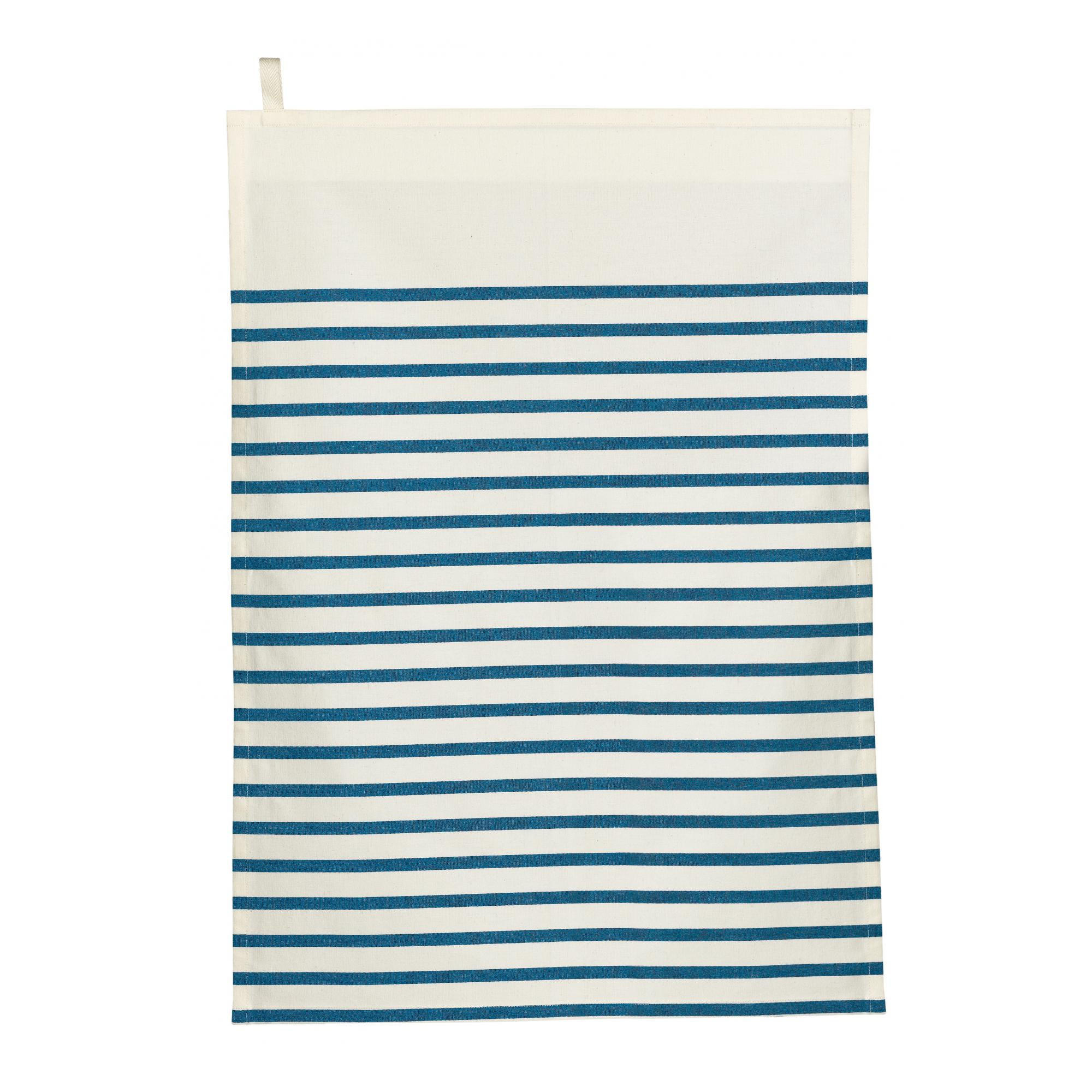 GESCHIRRTUCH Nalou elfenbein/blau 50 x 70 cm - Weiß, Textil (50/70cm) - Winkler