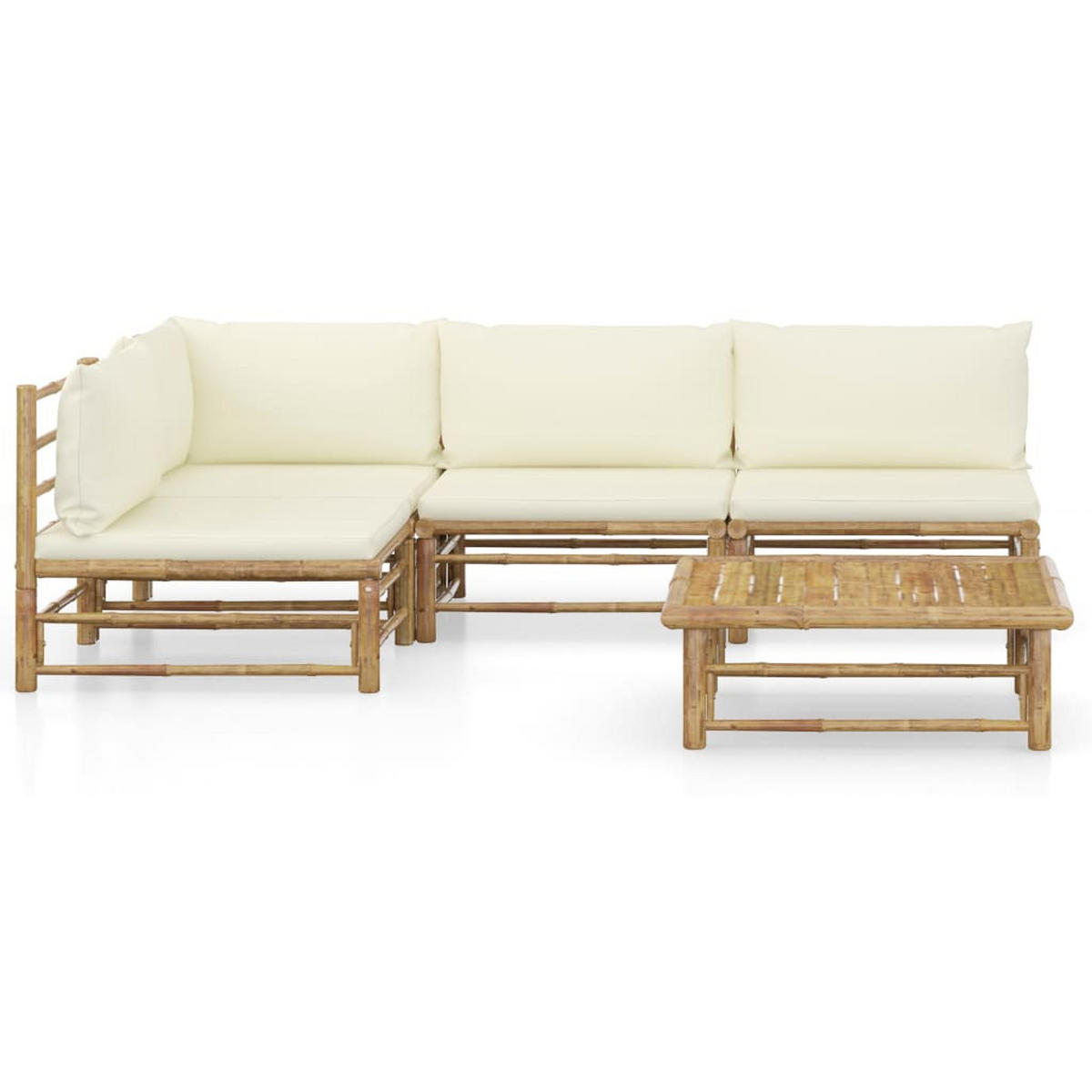 GARTENSET Revelli 5-teilig - Weiß, Naturmaterialien - Nettlife
