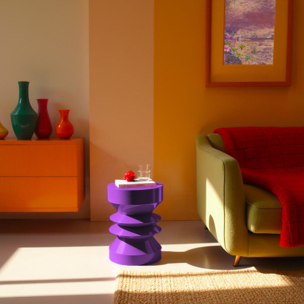 BEISTELLTISCH - Metall - Lila - Lila, Metall (26/26/40cm) - Drawer