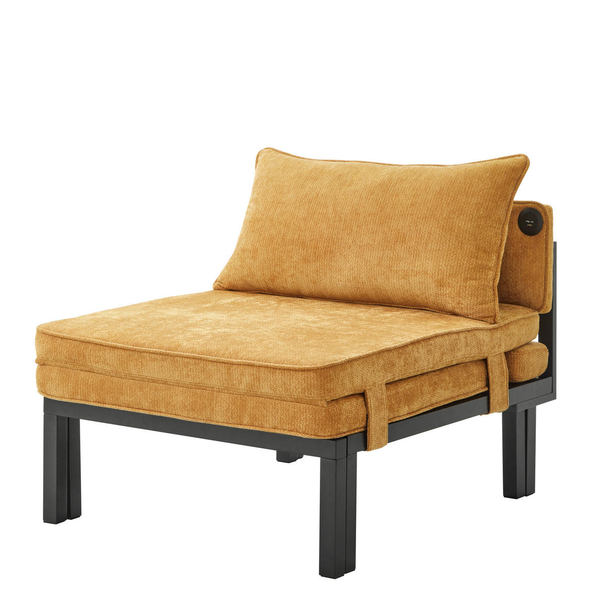 SCHLAFSOFA DE-35087 mit USB-Ladeanschluss Gelb - Gelb, Holz (82/79/176cm) - ComfortXL