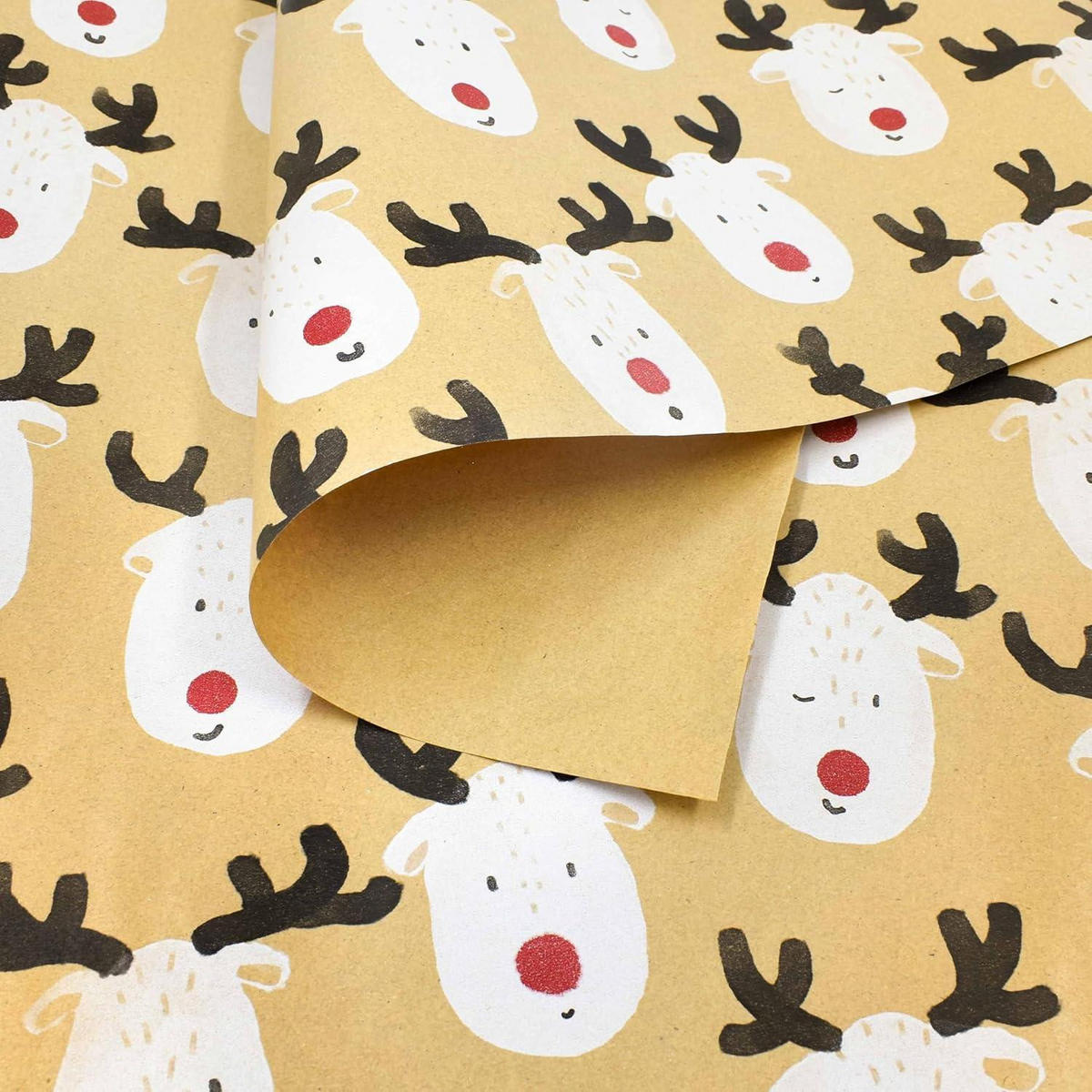GESCHENKPAPIERROLLE 43 cm x 15 m Elchdruck Kraftpapier Mehrfarbig - Multicolor, Papier (43/1/1500cm)