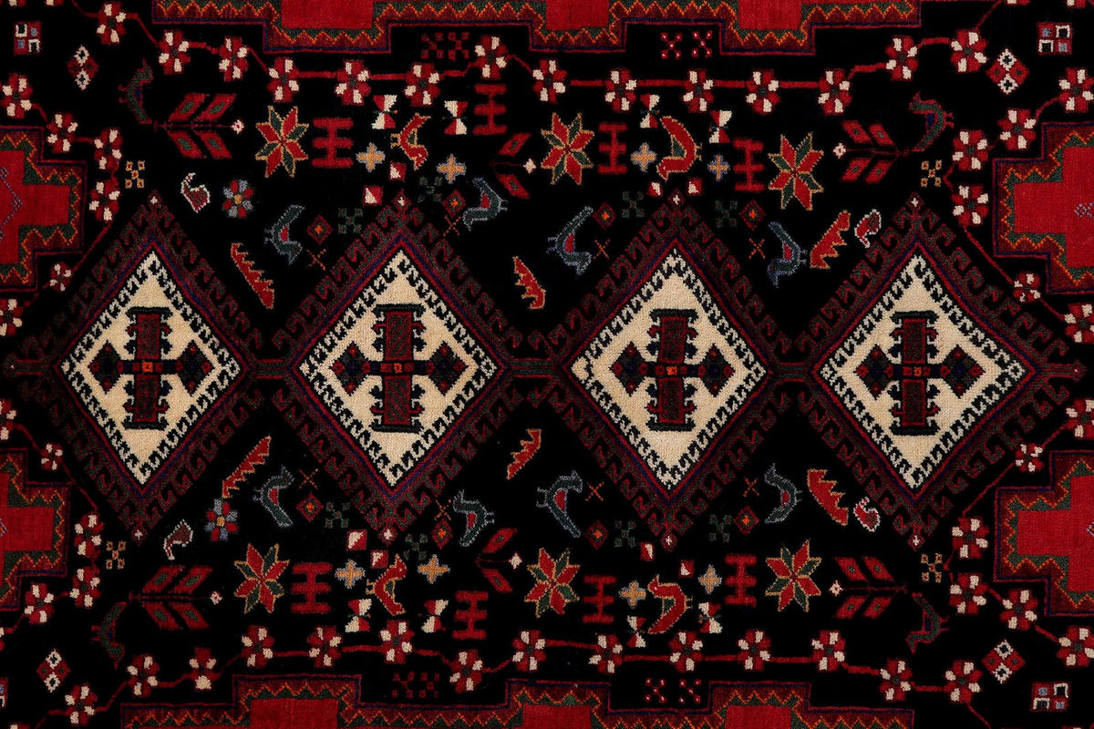 ORIENTTEPPICH handgeknüpft Afshar Rot, Blau 237/165 cm Schurwolle - Blau/Rot, Textil (165/237cm) - Looma