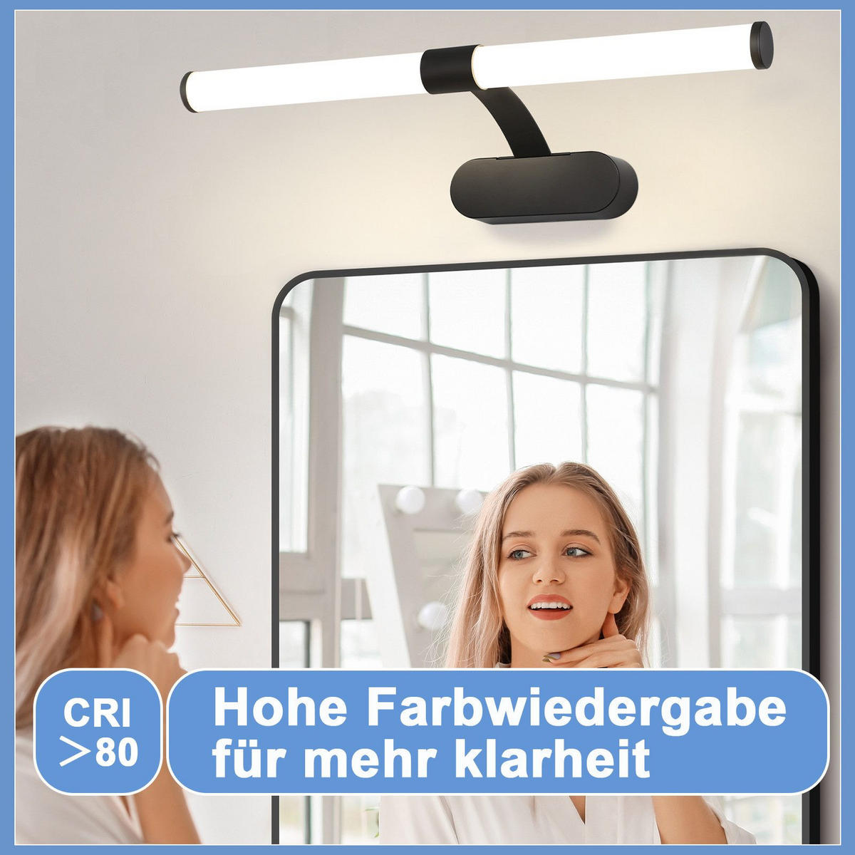 SPIEGELLEUCHTE Halle 60/9.6/16.8 cm - Schwarz, Metall (60/9.6/16.8cm) - Nettlife