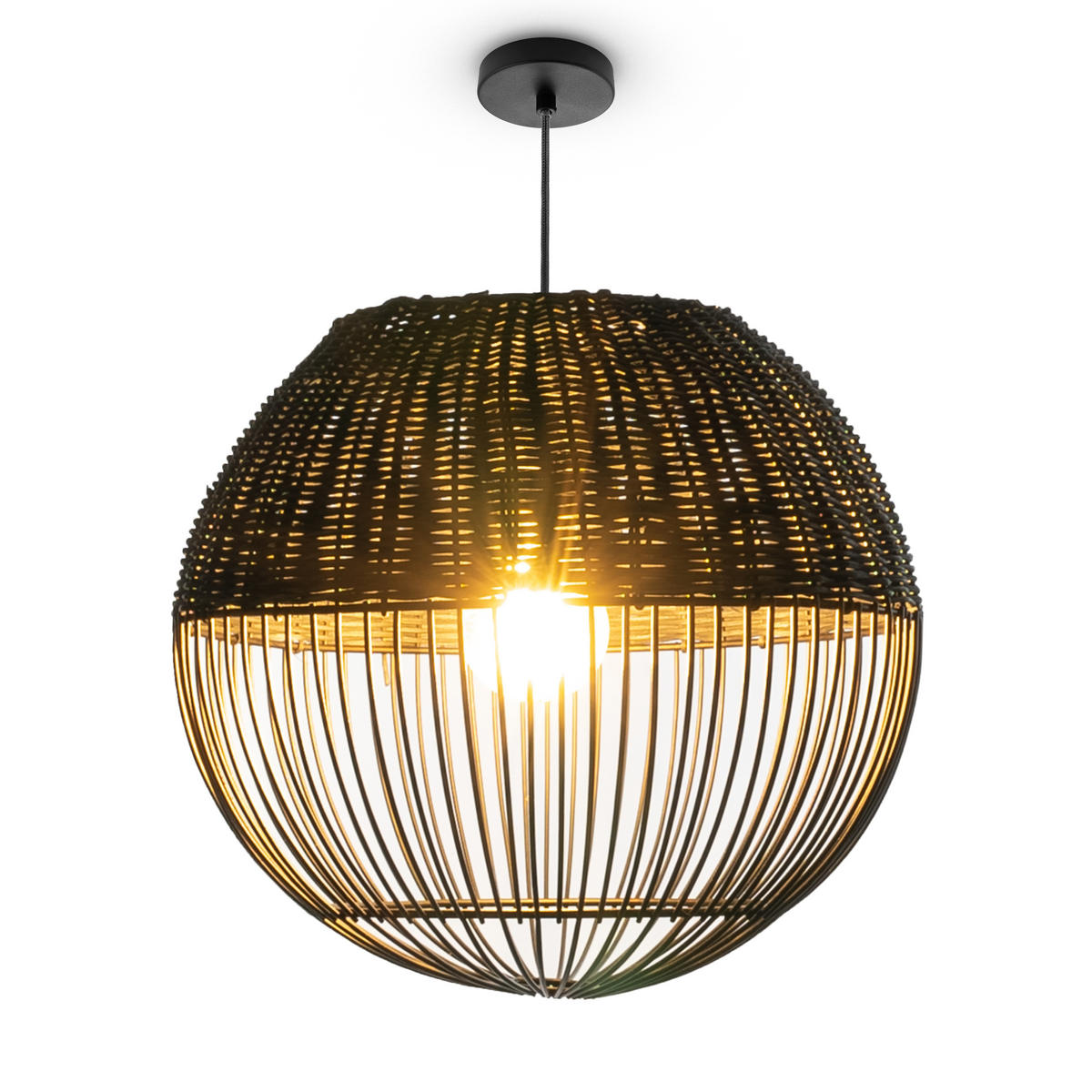 PENDELLEUCHTE Puro - Schwarz, Metall (30/30/29cm) - Paco Home