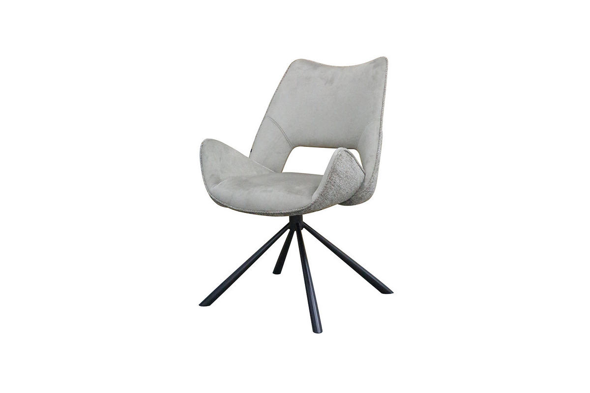 ESSZIMMERSTUHL VELO Steingrau Webstoff - Greige/Schwarz, Kunststoff/Textil (57/89/61cm) - KAWOLA