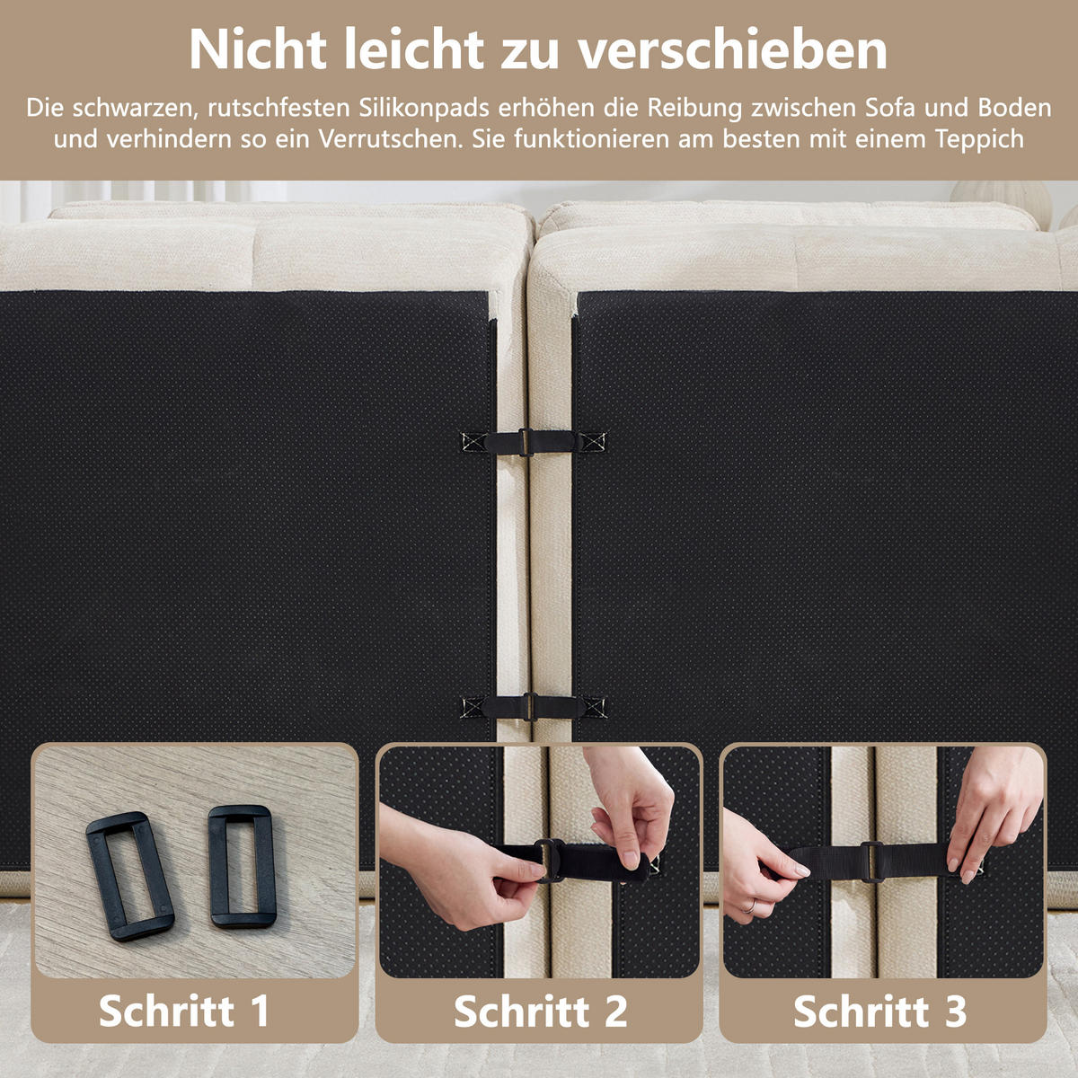 2-SITZER-SOFA DE-34464 quadratische Tuftung und 32D-Schaum Beige - Beige, Textil (97/68/194cm) - ComfortXL