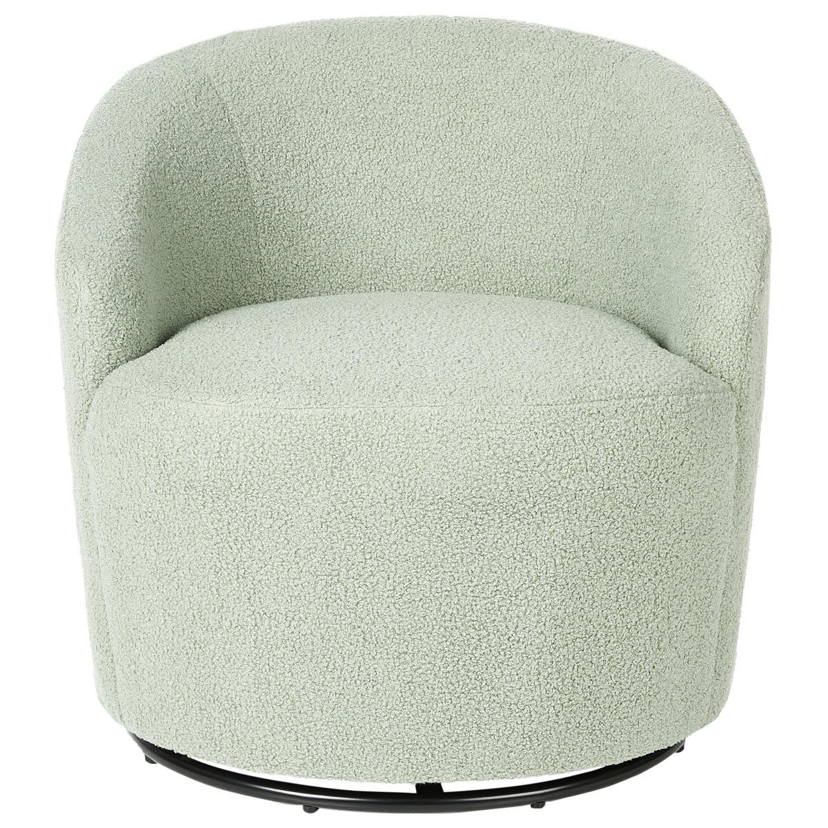 DREHSESSEL Bouclé Hellgrün Davik - Hellgrün, Textil (62/67/63cm) - Beliani