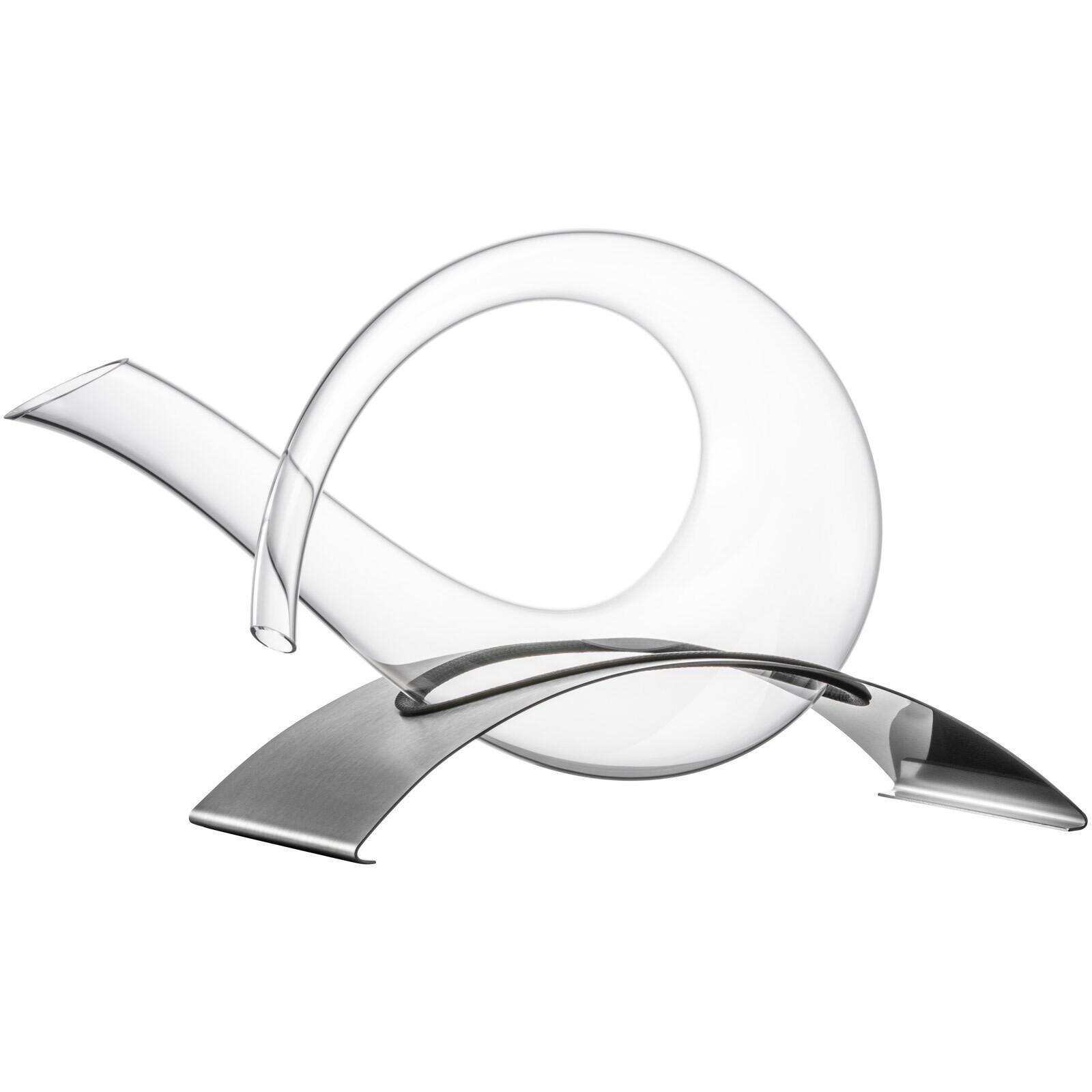 DEKANTIERENTE AUF EDELSTAHLSOCKEL No Drop Effekt edelstahl 750 ml - Silberfarben, Glas (0.75L) - Eisch