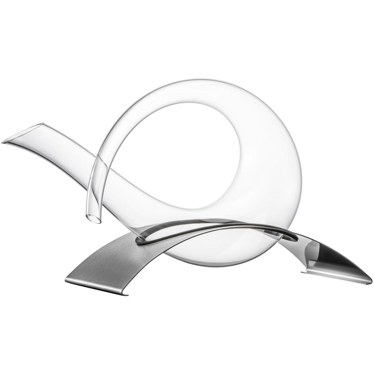 DEKANTIERENTE AUF EDELSTAHLSOCKEL No Drop Effekt edelstahl 750 ml - Silberfarben, Glas (0.75L) - Eisch