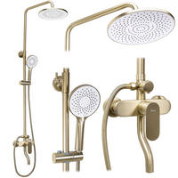DUSCHGARNITUR Rea Drop Brush Gold - Goldfarben, Metall (15/145/13cm) - REA