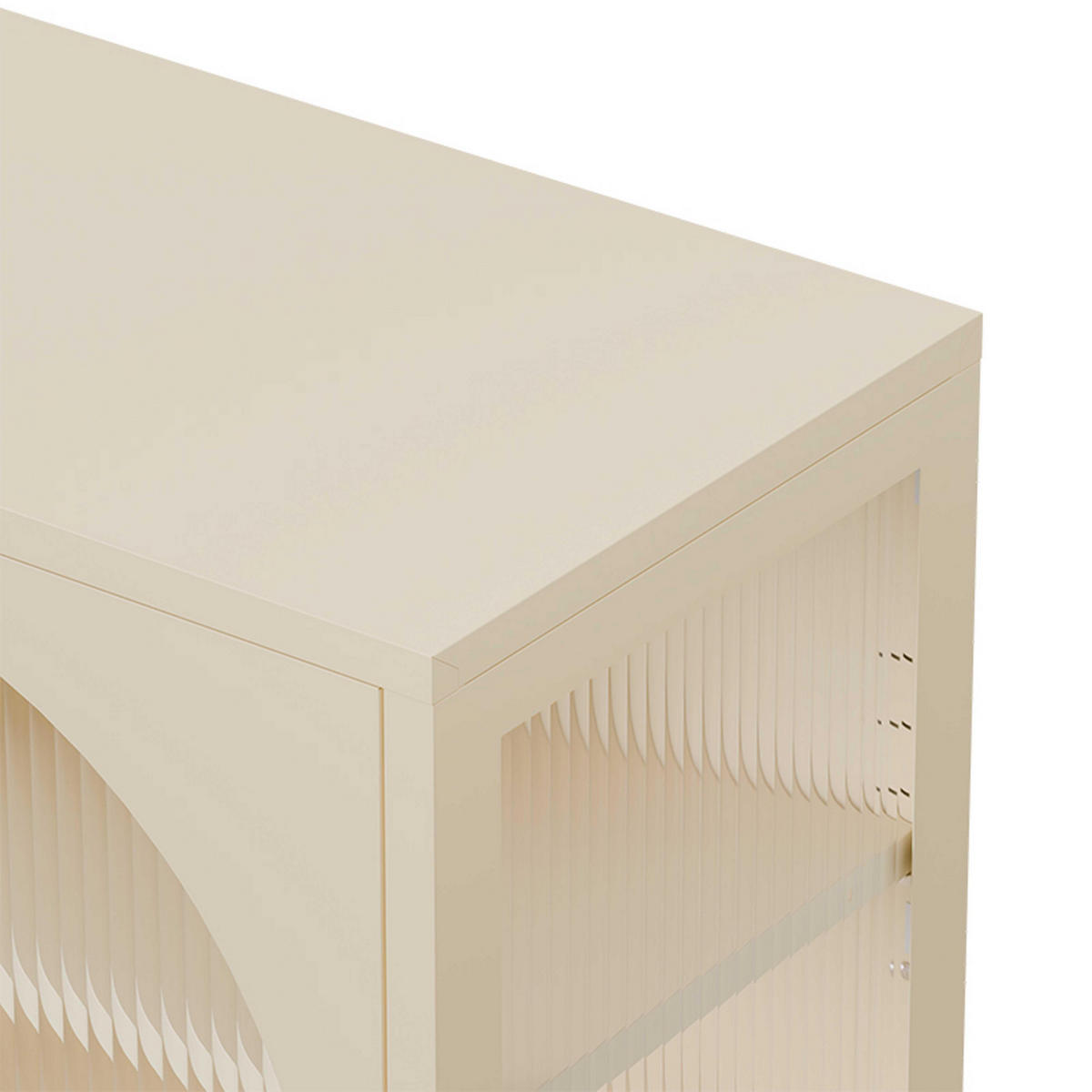 TV-SCHRANK 115 cm, Ekru - Weiß, Metall (35/60/115cm) - Oviala