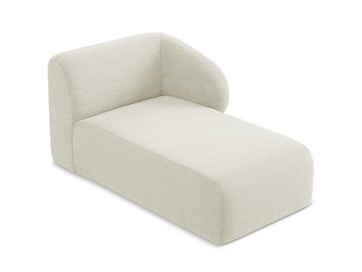 SOFAELEMENT Rechts Bouclé Stoff Beige - Sandfarben/Schwarz, Holzwerkstoff/Kunststoff (91/75/166cm) - Makamii