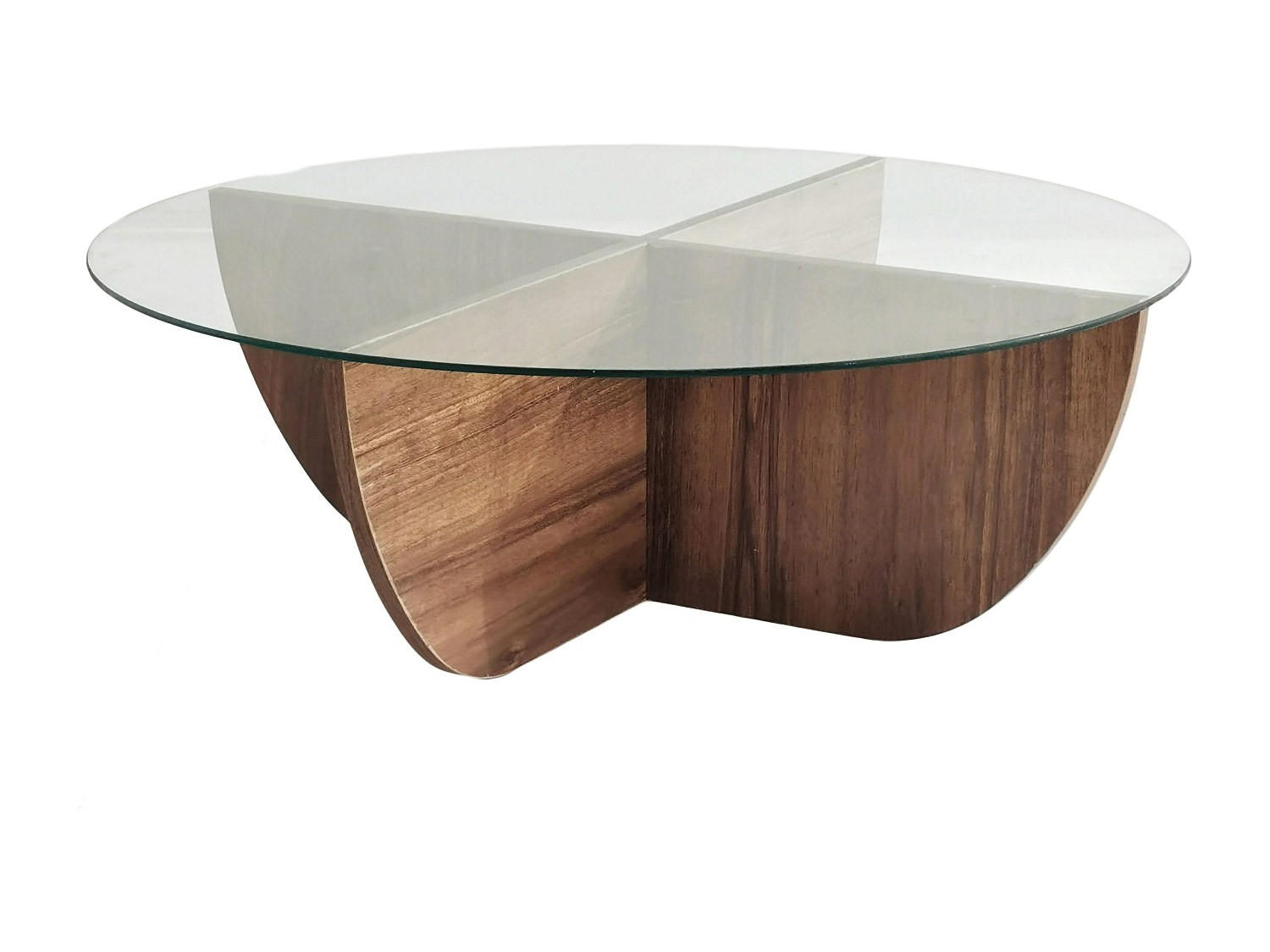 COUCHTISCH - Sicherheitsglas - Holzfarben & Transparent - AYSUN - Dunkelbraun, Holz (90/90/30cm) - Vente-Unique
