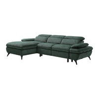 ECKSOFA mit Schlaffunktion - Ecke links - Strukturstoff - Grün - SURDELI - Grün, Textil (176/284cm) - Vente-Unique