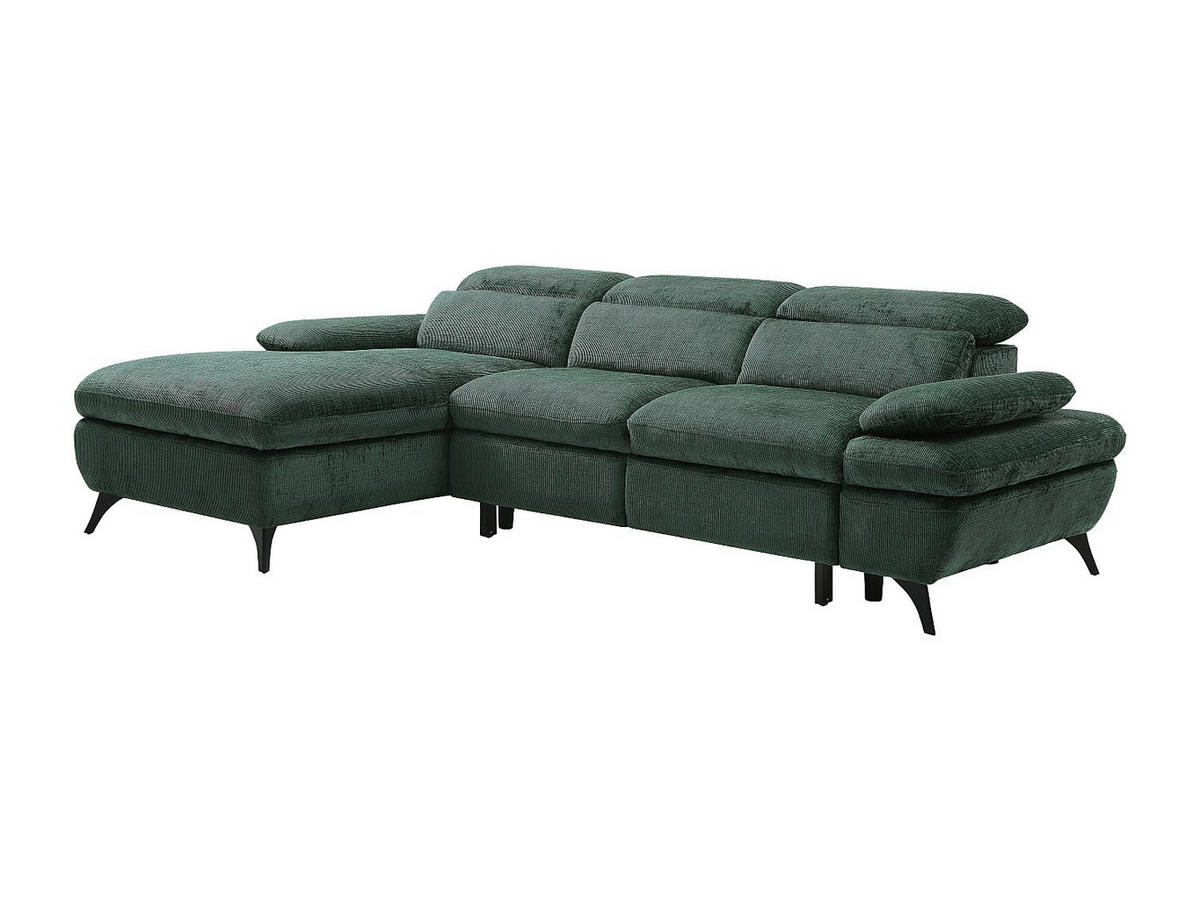 ECKSOFA mit Schlaffunktion - Ecke links - Strukturstoff - Grün - SURDELI - Grün, Textil (176/284cm) - Vente-Unique