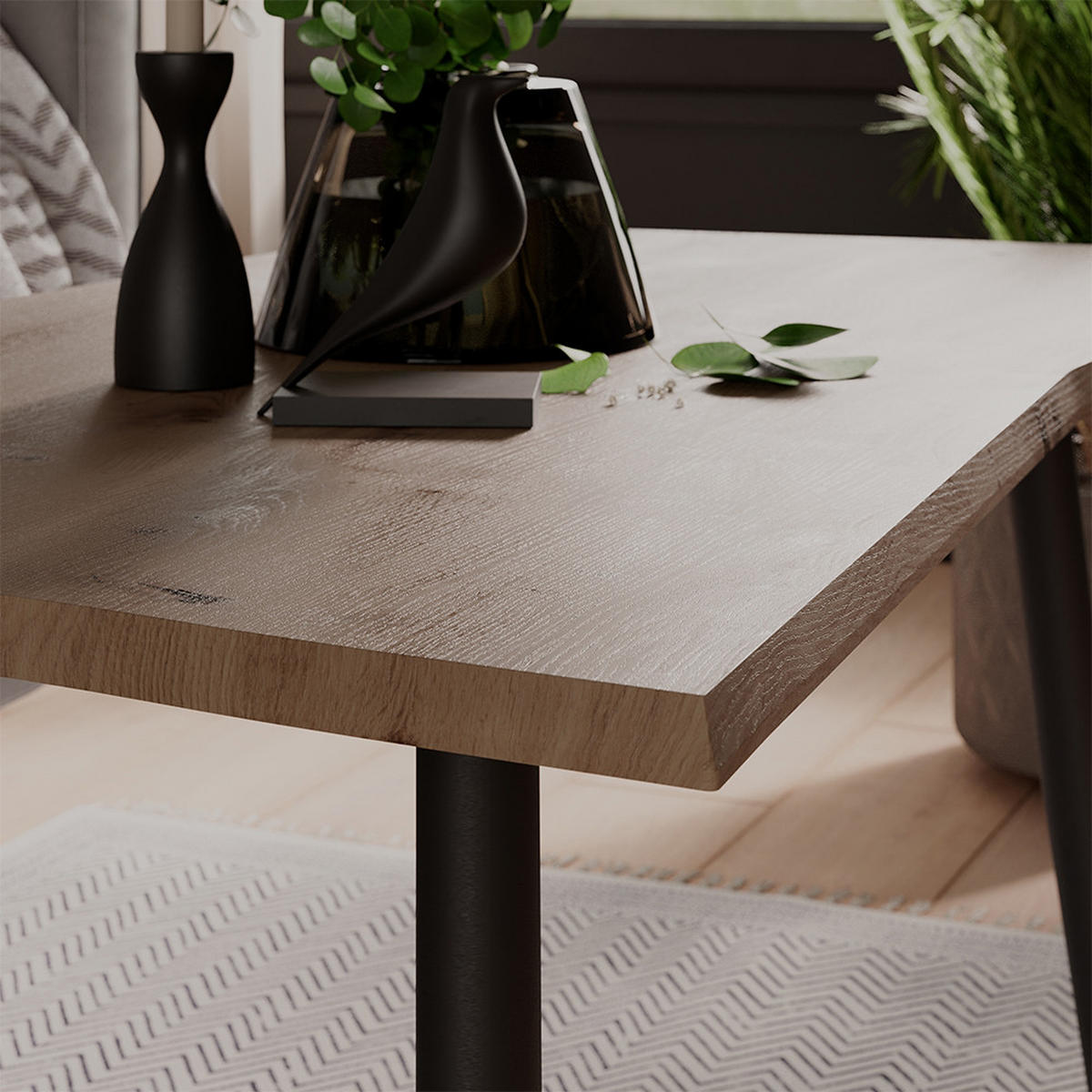 COUCHTISCH Yan Artisan 100 x 50 cm - Hellgrau, Holzwerkstoff (50/100/40cm) - Vicco