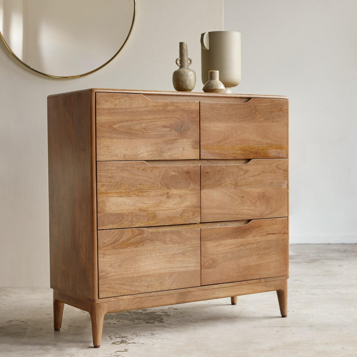 KOMMODE Gabrielle Braun aus Mango - Braun, Holz (100/100/40cm) - Tikamoon