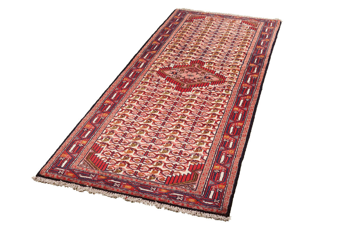 ORIENTTEPPICH handgeknüpft Assadabad Beige, Rot 199/80 cm Schurwolle - Beige/Rot, Textil (80/199cm) - Looma