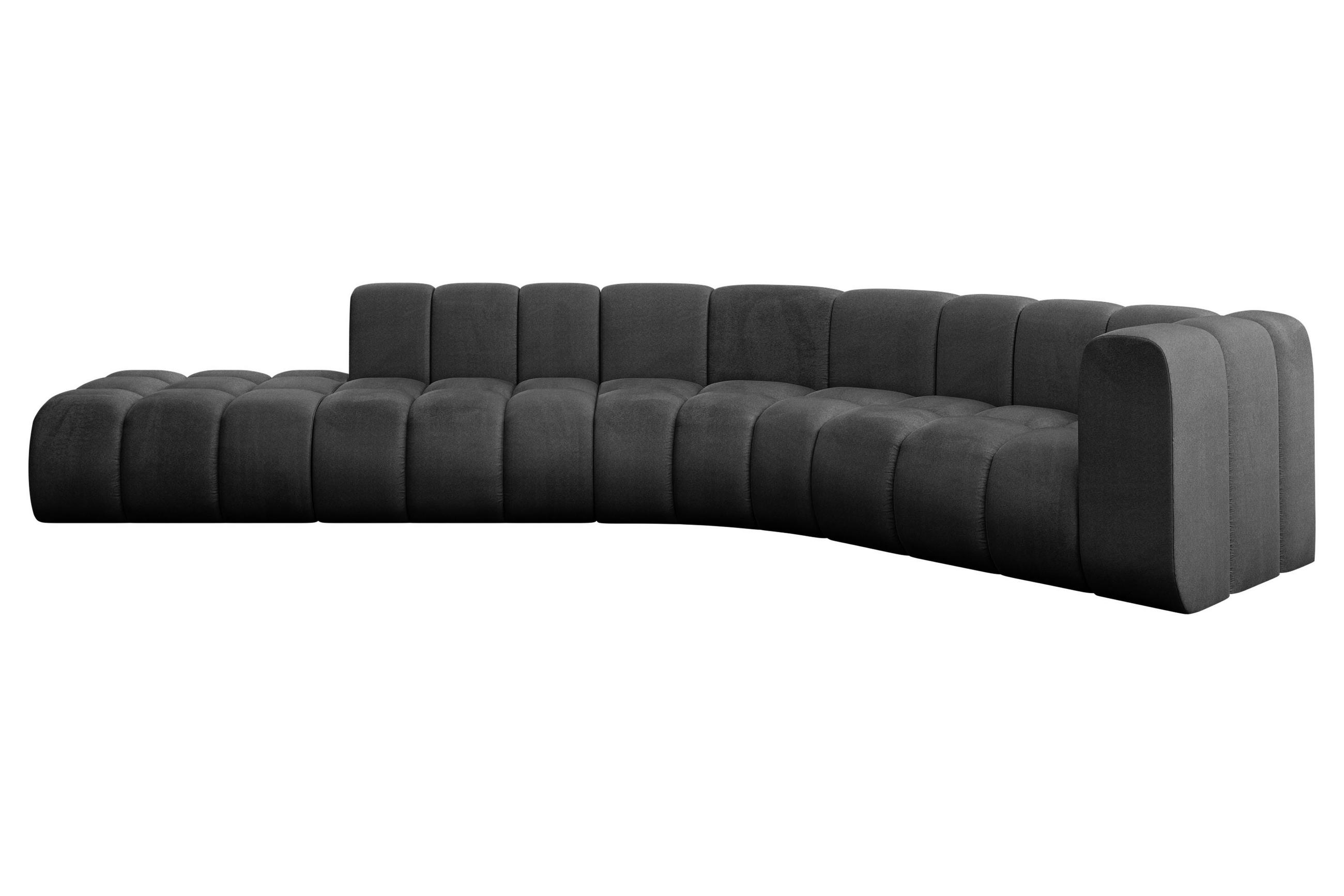 ECKSOFA modulares Sofa Tilmo-L1 - 399x194x70 cm Schwarz - Schwarz, Holzwerkstoff/Textil (399/194cm) - ALTDECOR