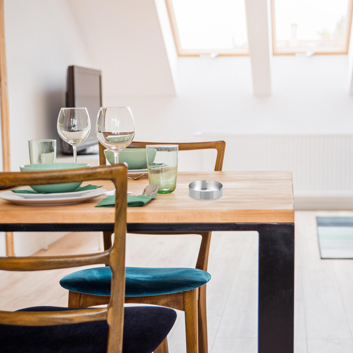 2xASCHENBECHER - Silberfarben, Metall (10cm) - Relaxdays