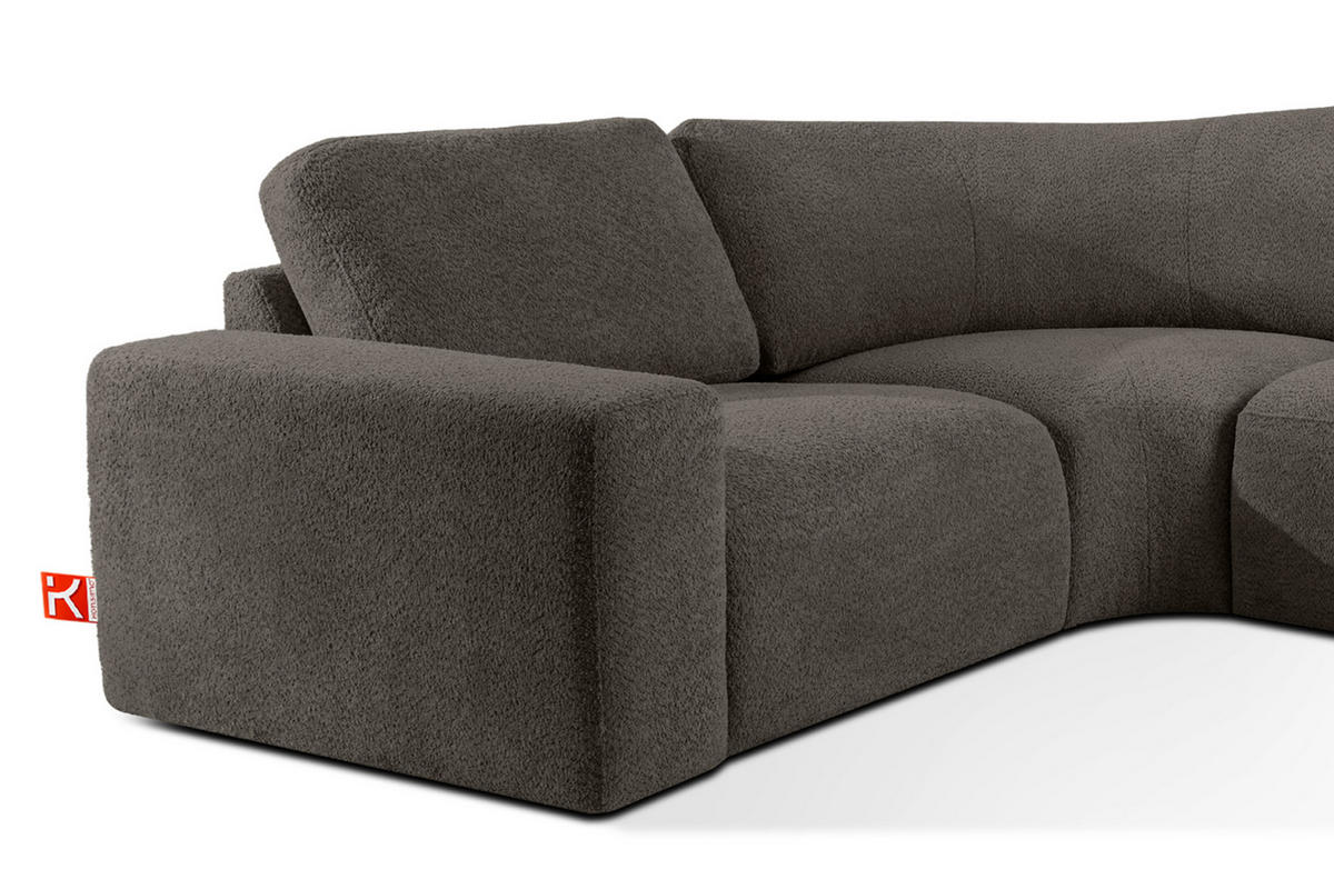 ECKSOFA RECHTS ZUCCO, Dunkelbraun - Dunkelbraun, Holz/Holzwerkstoff (224/373cm) - KONSIMO®