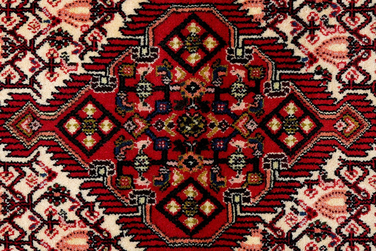 LÄUFER Orient handgeknüpft Assadabad Beige, Rot 195/80 cm Schurwolle - Beige/Rot, Textil (80/195cm) - Looma